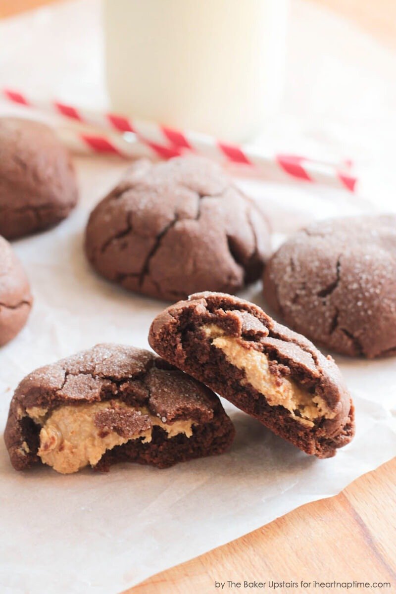 Peanut Butter Stuffed Chocolate Cookies