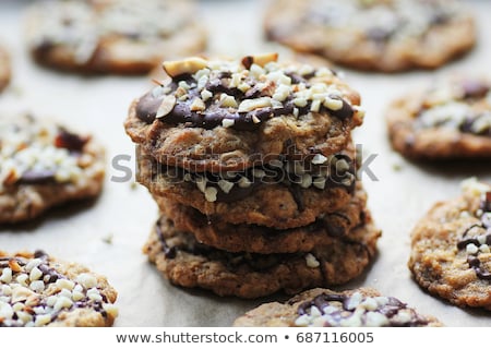 Healthy Crispy Oatmeal Chocolate Chip Cookies Stock Photo (edit