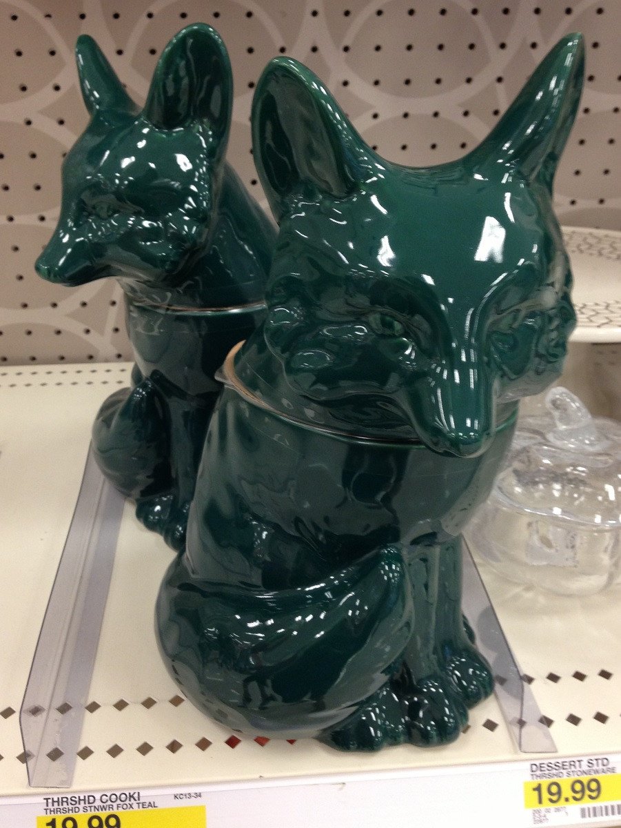 Found A Couple Of Cute Green Fox Cookie Jars At The Store Today