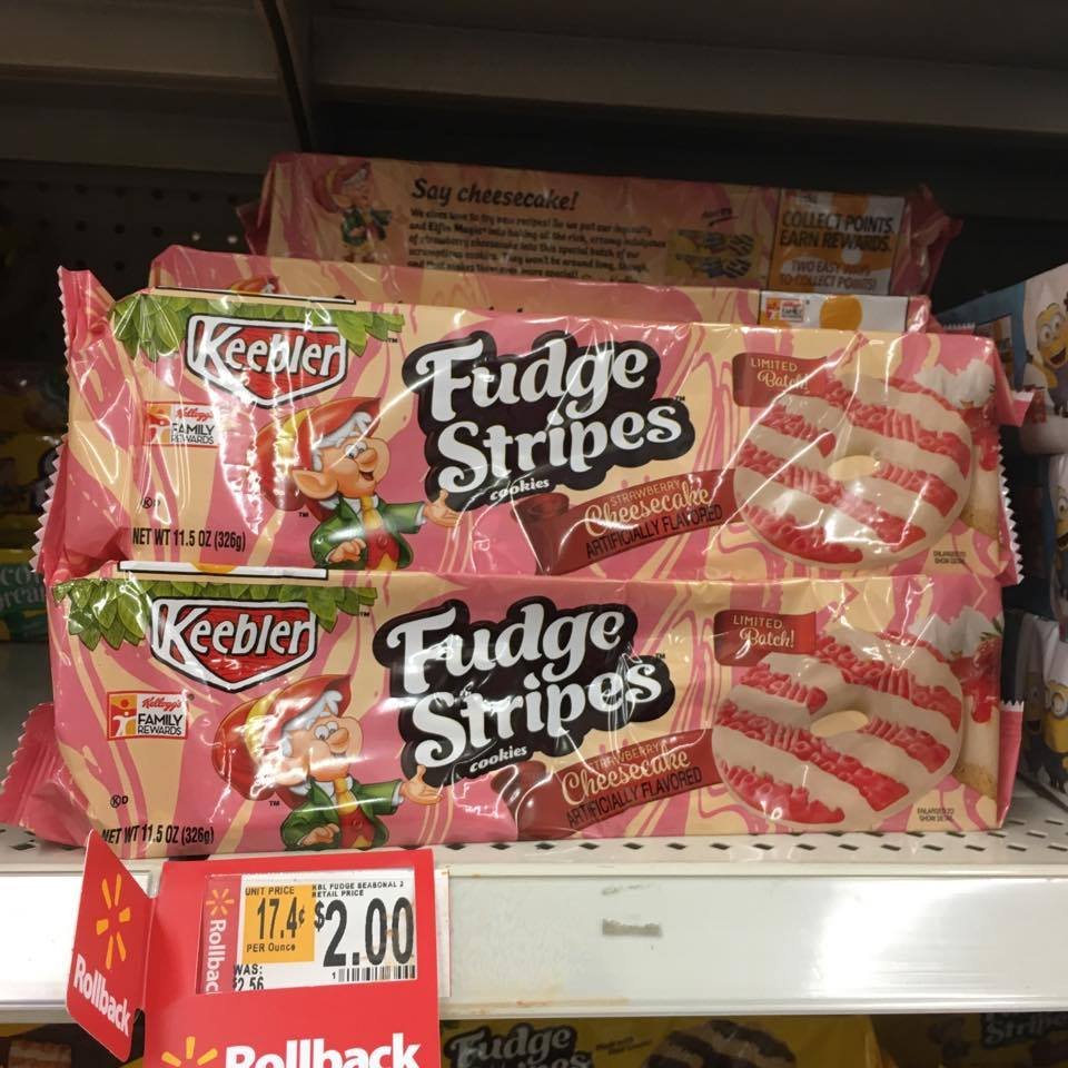 Found! Keebler Fudge Stripes Strawberry Cheesecake Cookies