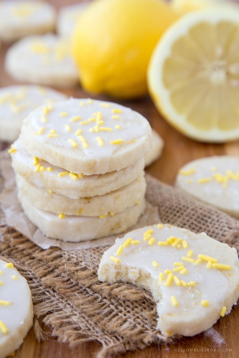 Iced Lemon Shortbread Cookies
