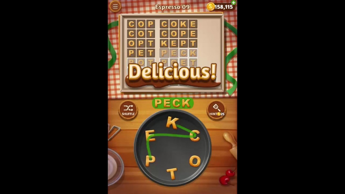 Word Cookies Espresso Pack Level 9 Answers