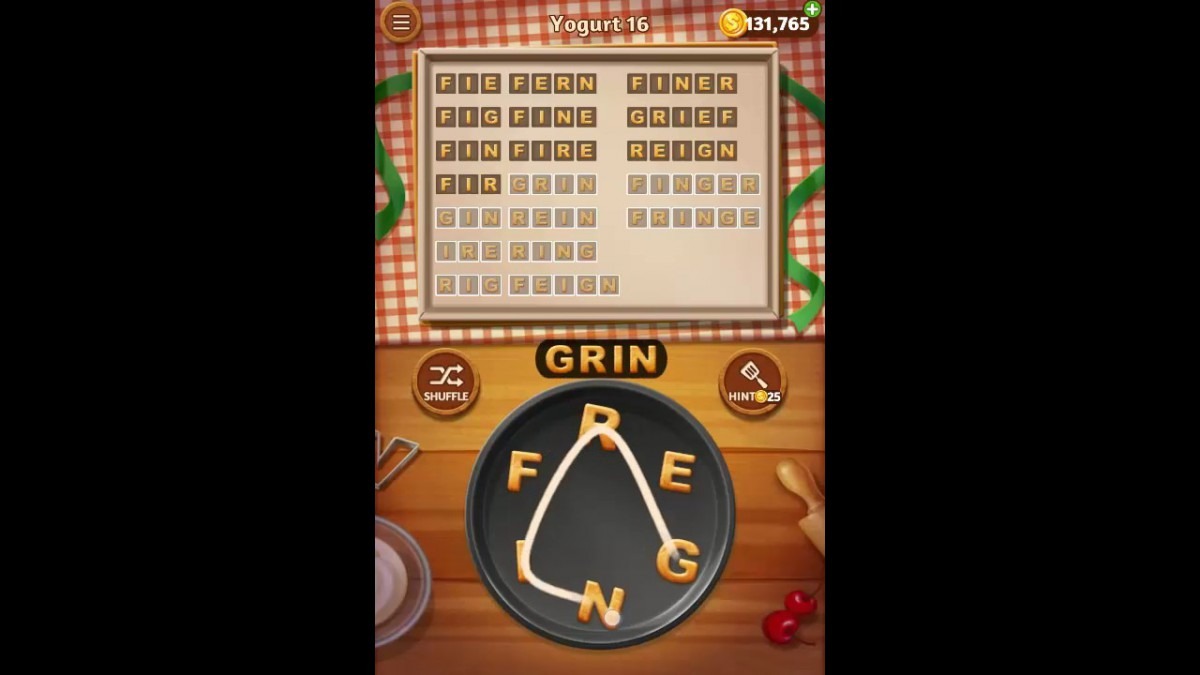 Word Cookies Yogurt Pack Level 16 Answers