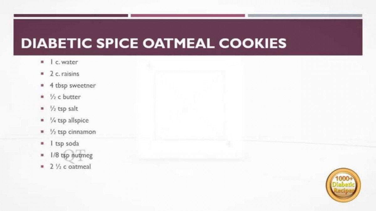 Diabetic Spice Oatmeal Cookies