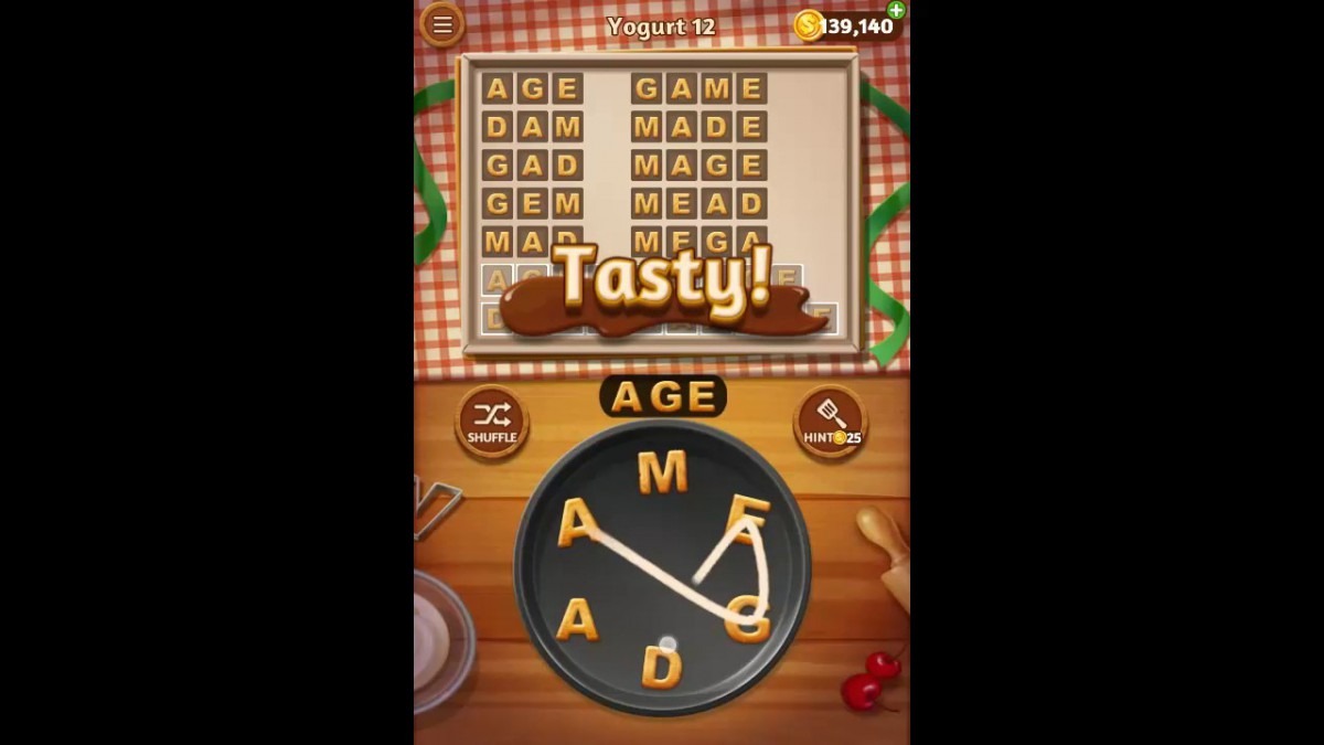 Word Cookies Yogurt Pack Level 12 Answers