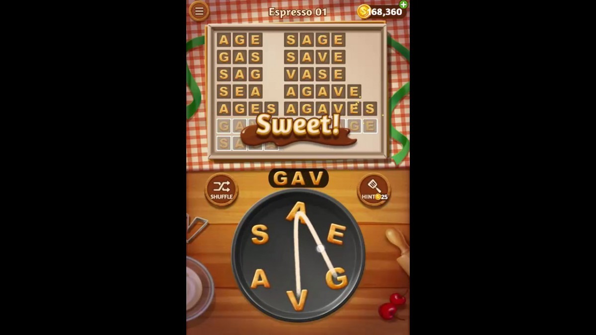 Word Cookies Espresso Pack Level 1 Answers