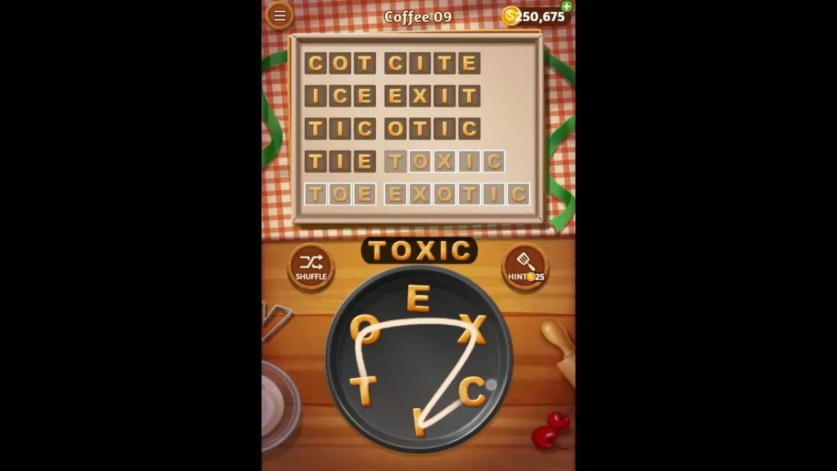 Word Cookies Coffee Pack Level 9 Answers