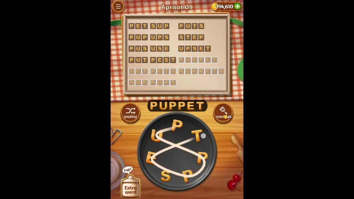 Word Cookies Apricot Pack Level 9 Answers