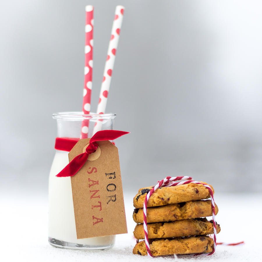 Milk And Cookies For Santa Photograph By Aldona Pivoriene