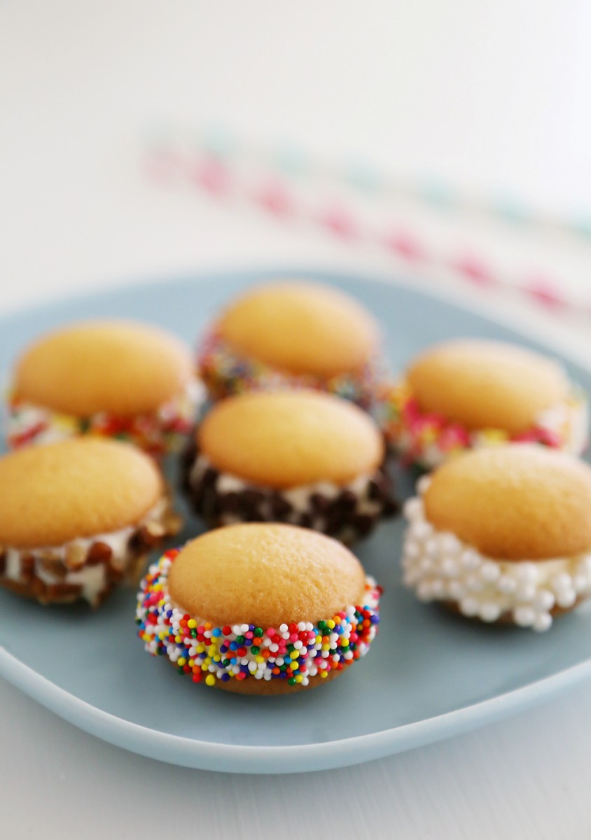 Mini Vanilla Wafer Ice Cream Sandwiches