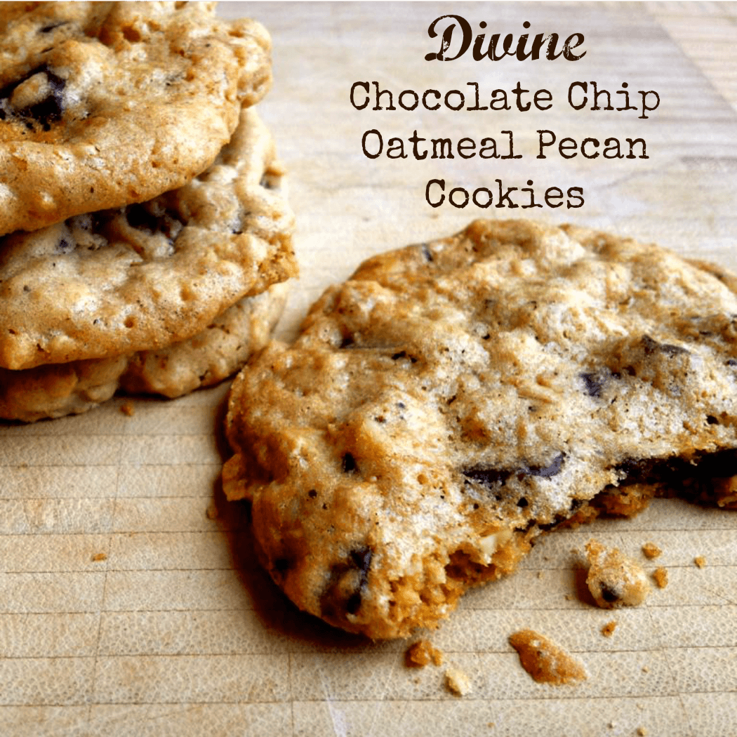 Divine Oatmeal Chocolate Chip Cookies With Pecans