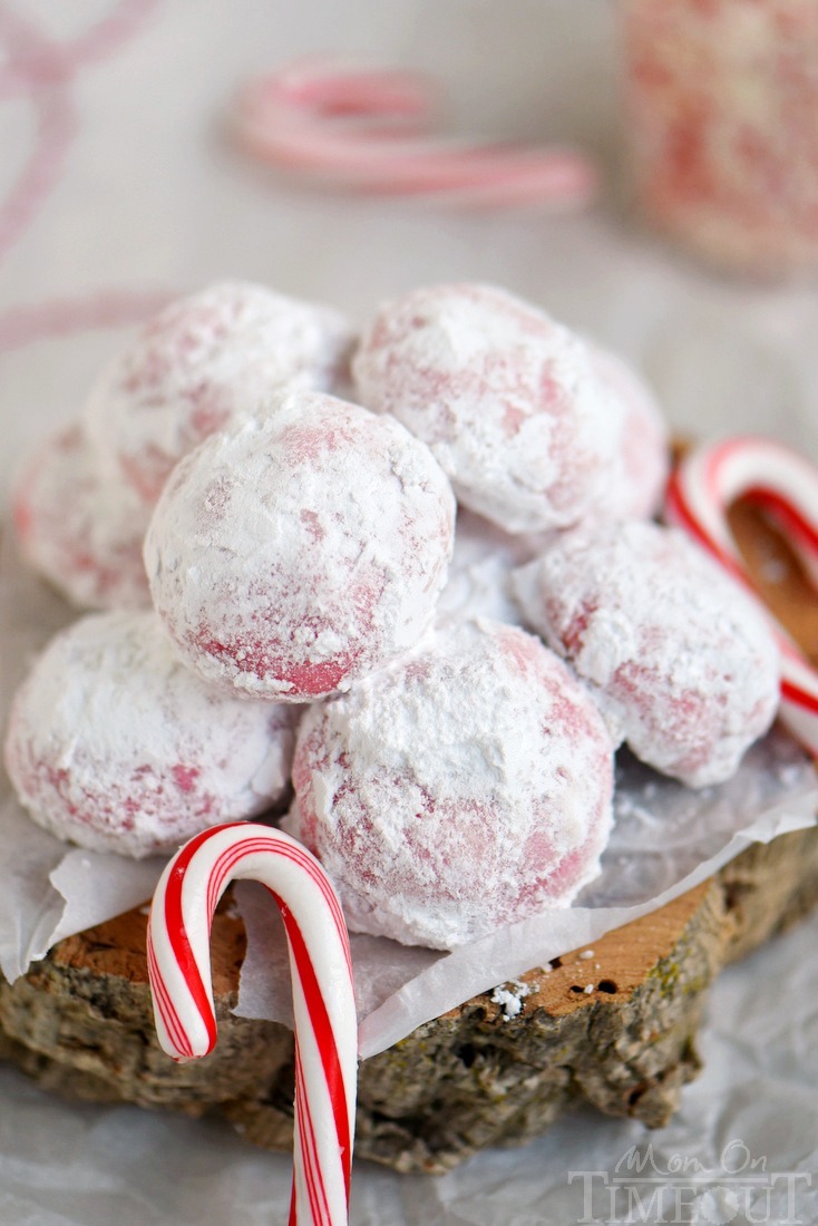Peppermint Snowball Cookies