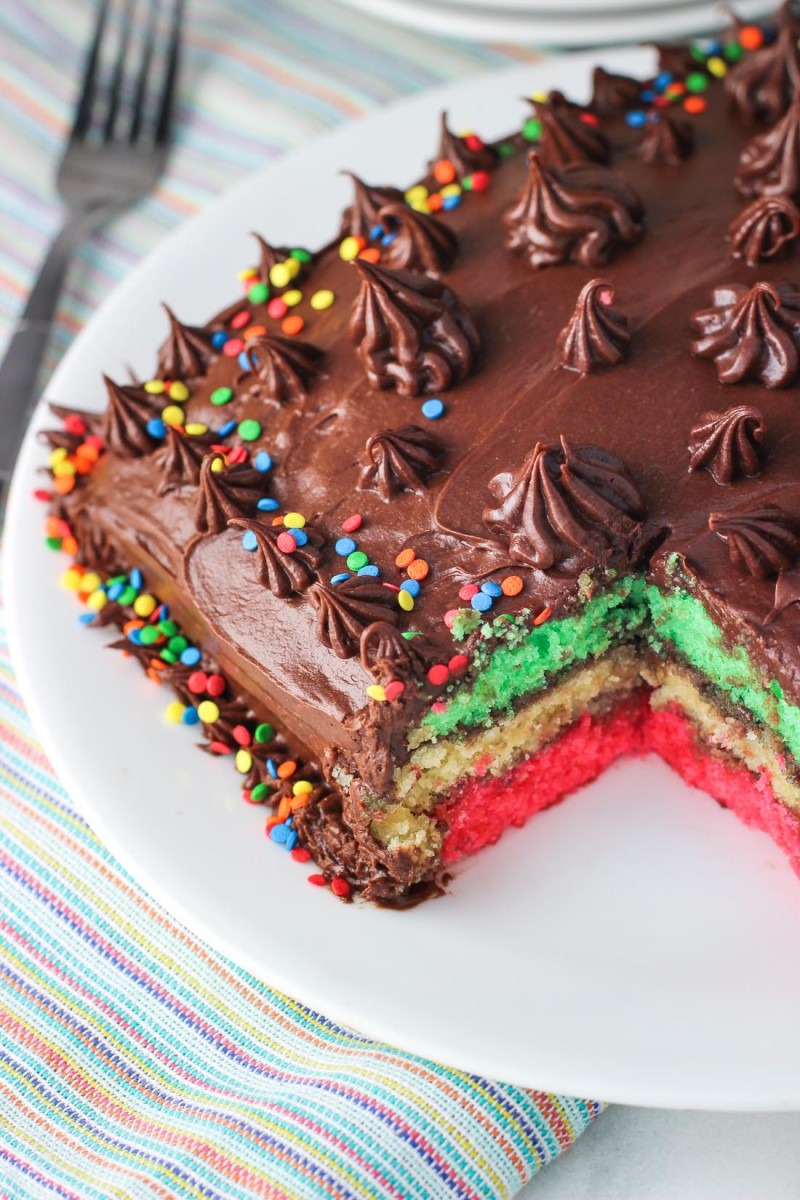 Rainbow Cookie Cake