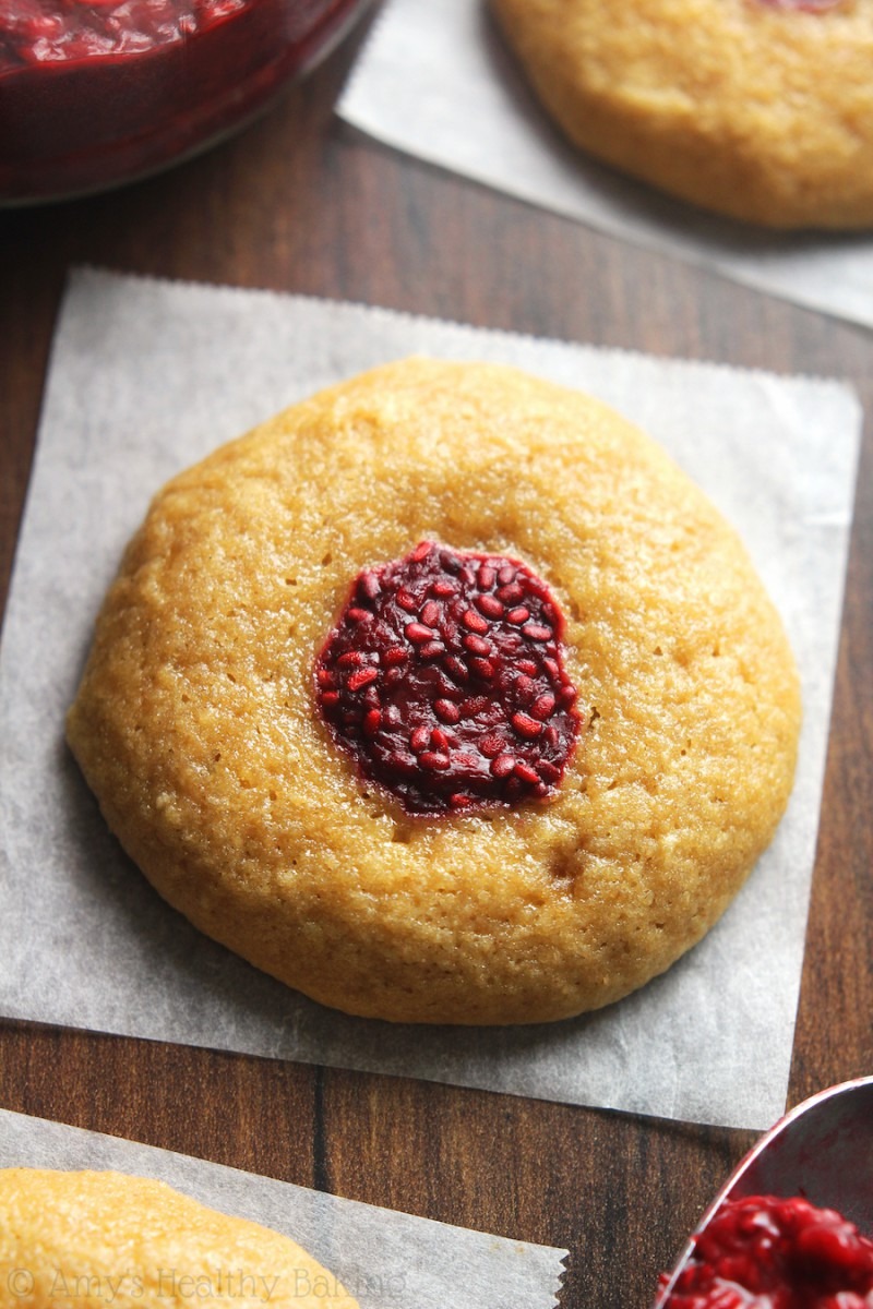 Clean Raspberry Thumbprint Cookies
