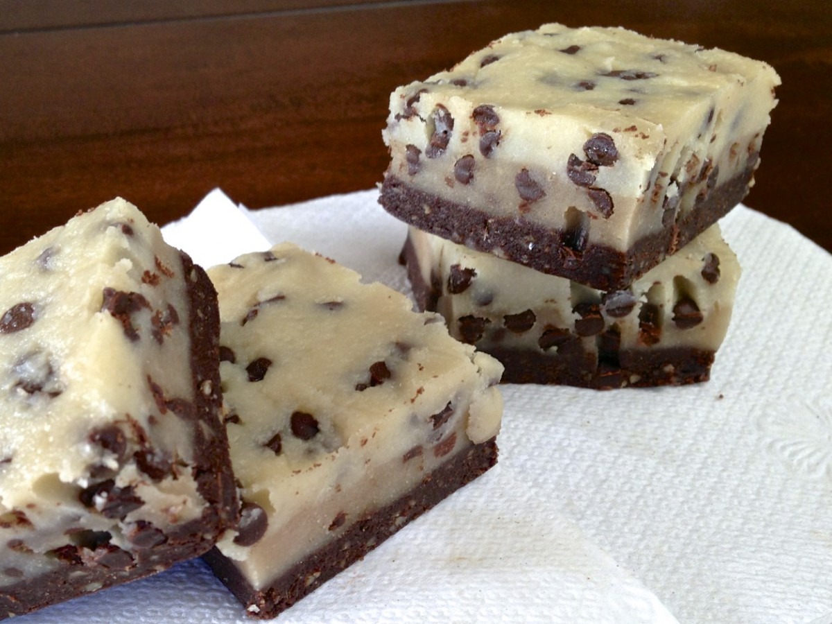 Raw Chocolate Chip Cookie Dough Brownie