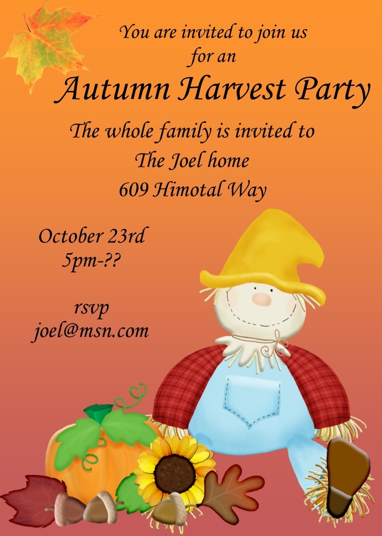 Fall And Autumn Party Invitations 2019