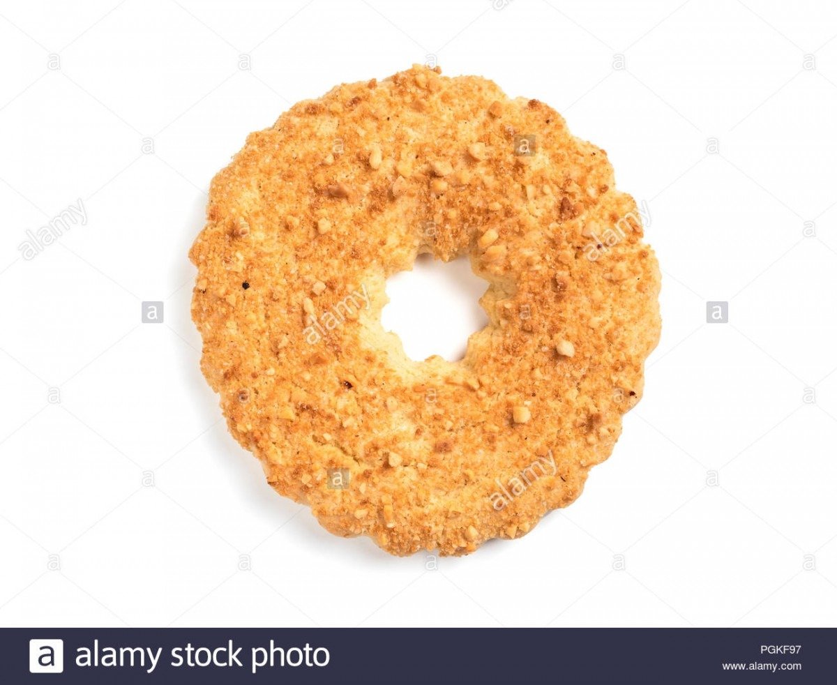 Shortbread Ring Cookies With Nuts Sand Ring With Nuts Isolated