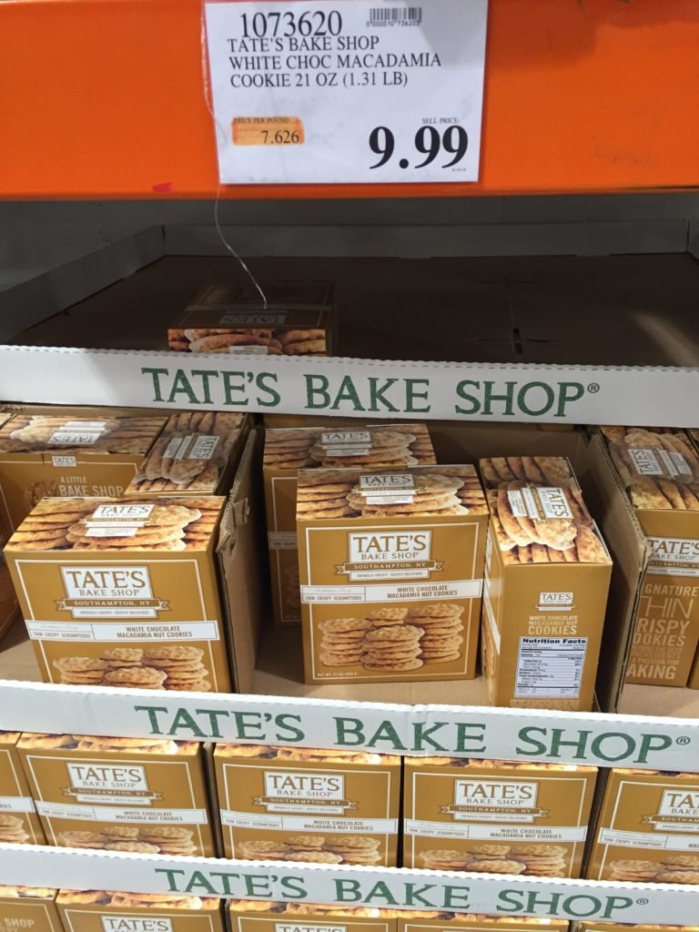Tate's Crispy White Chocolate Macadamia Cookies Costco Price Panel