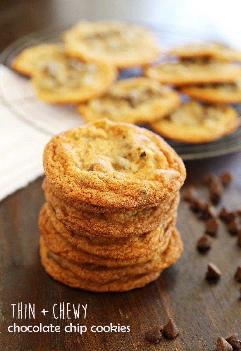 Thin Chewy Chocolate Chip Cookies