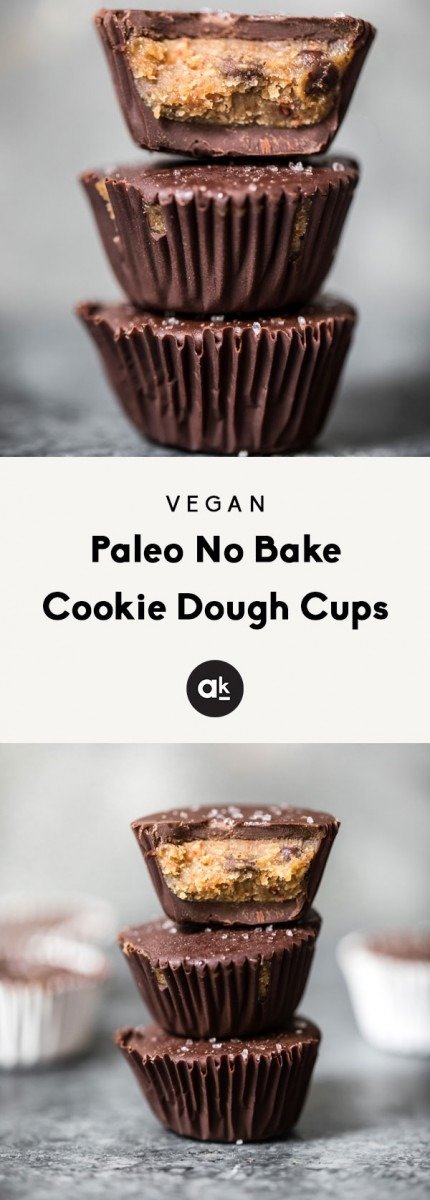 Vegan Paleo No Bake Cookie Dough Cups