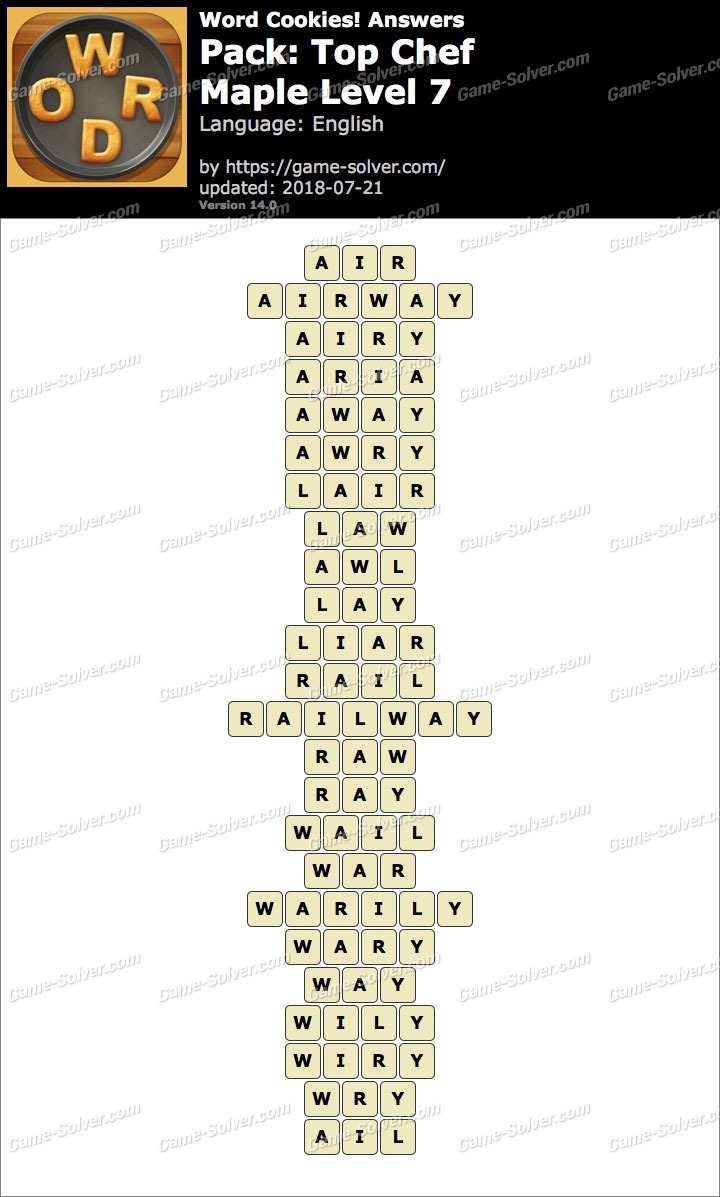 Word Cookies Top Chef