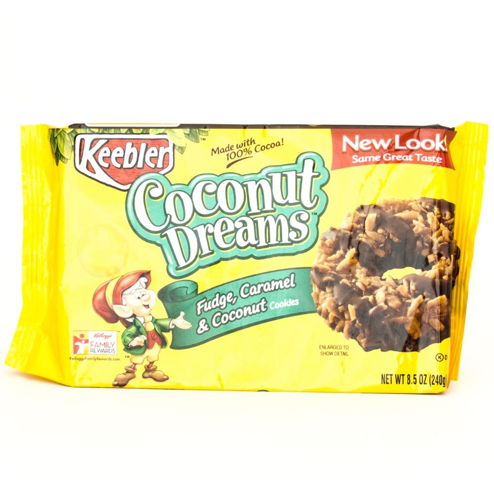 Keebler Coconut Dreams Fudge, Caramel And Coconut Cookies 8 5oz
