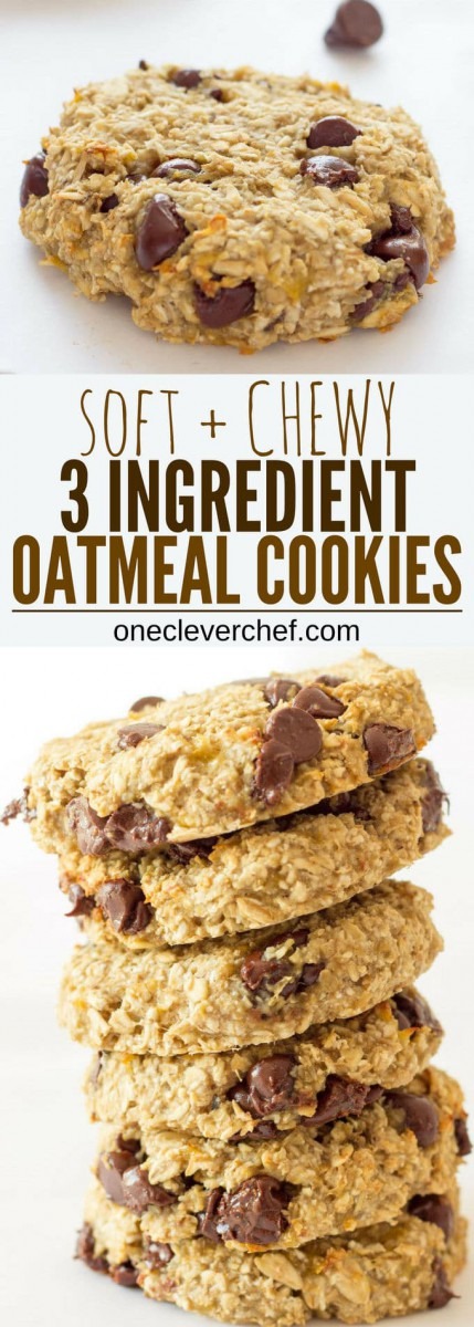 3 Ingredient Banana Oatmeal Cookies