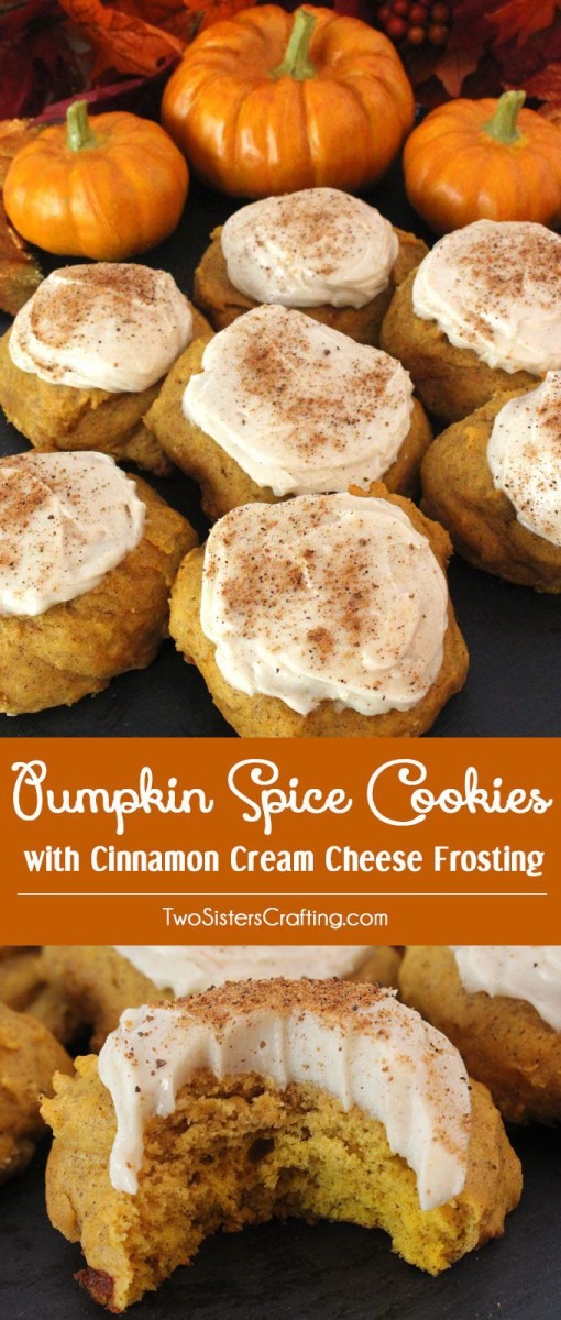 Pumpkin Spice Cookies With Cinnamon Cream Cheese Frosting