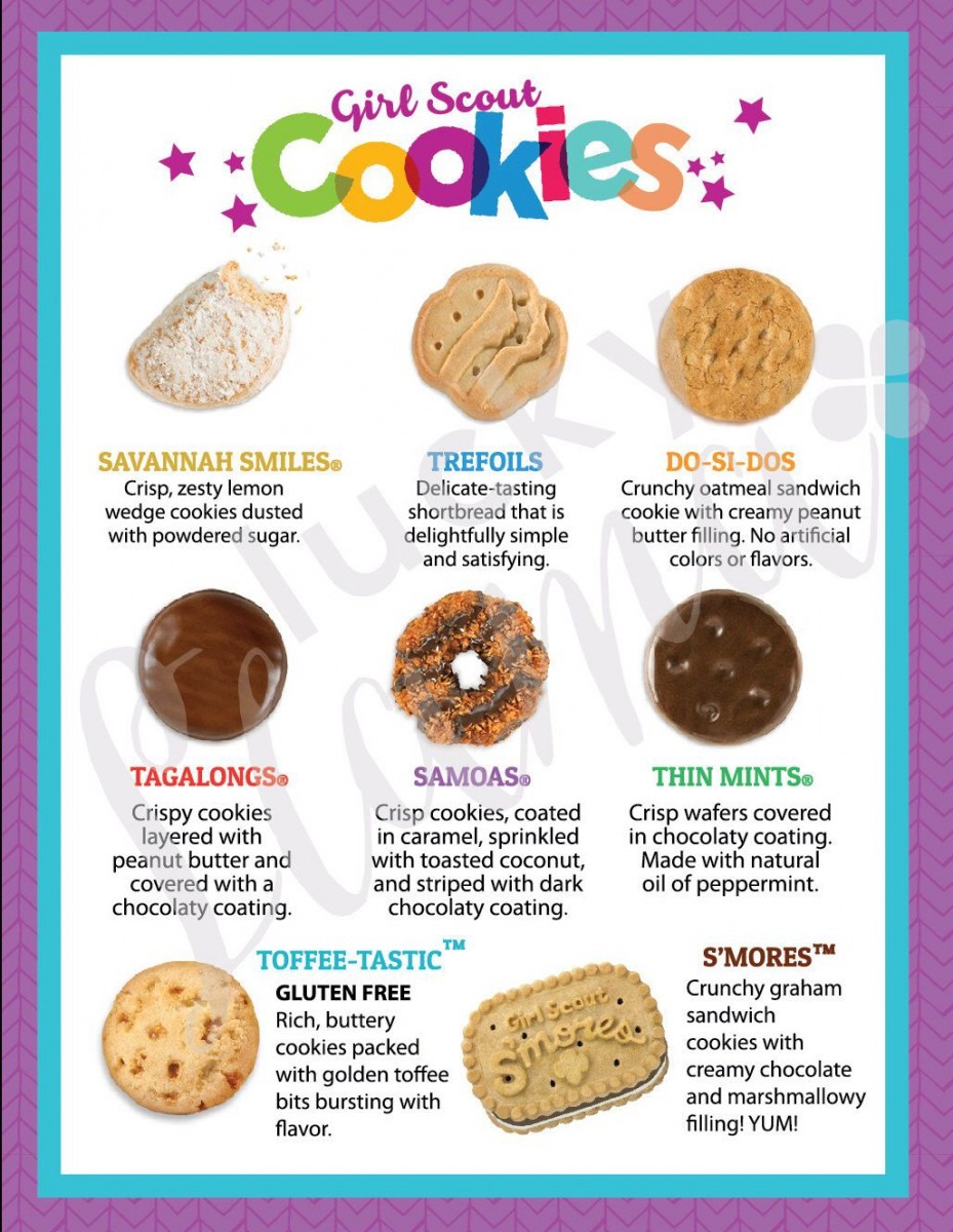 Lbb Girl Scout Cookie Menu 8 5 X 11 Printable