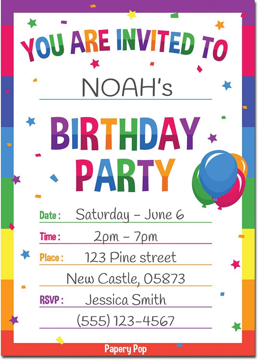 Birthday Party Cards