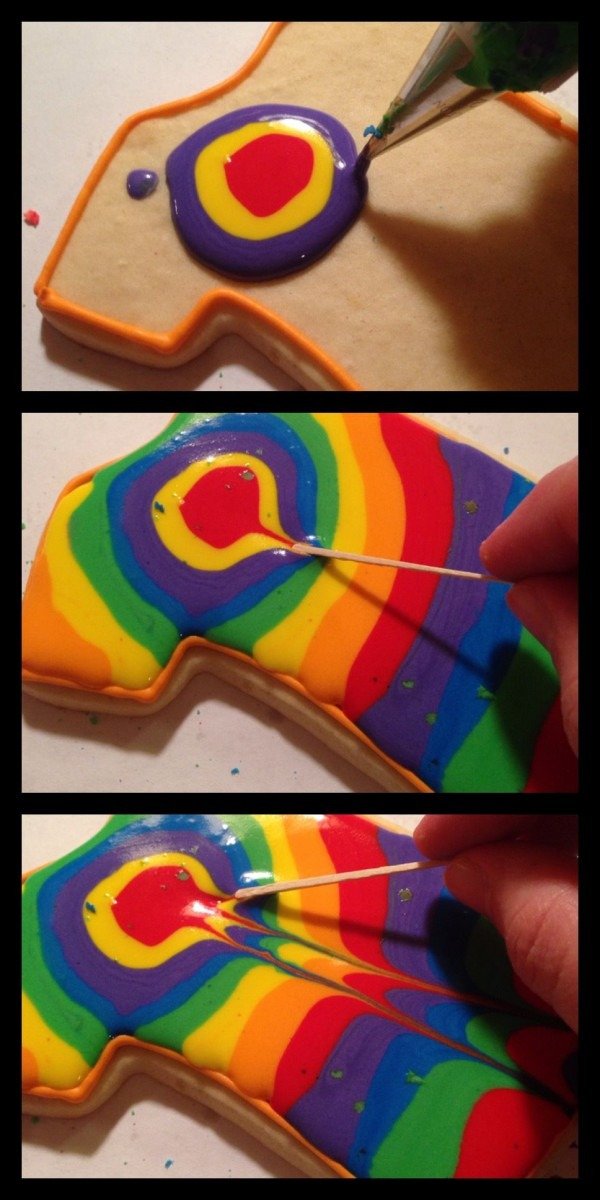How To Make Tie Dye Shirt Cookies With Toothpick And Royal Icing