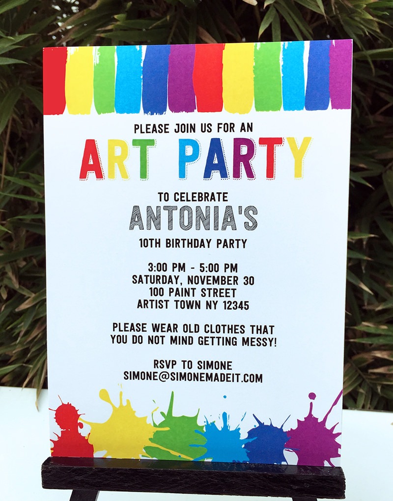 Art Birthday Party Theme Vintage X Party Invitation Templates