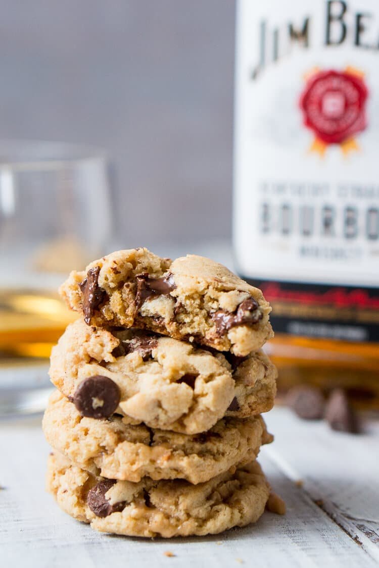 Bourbon & Toffee Brown Butter Chocolate Chip Cookies