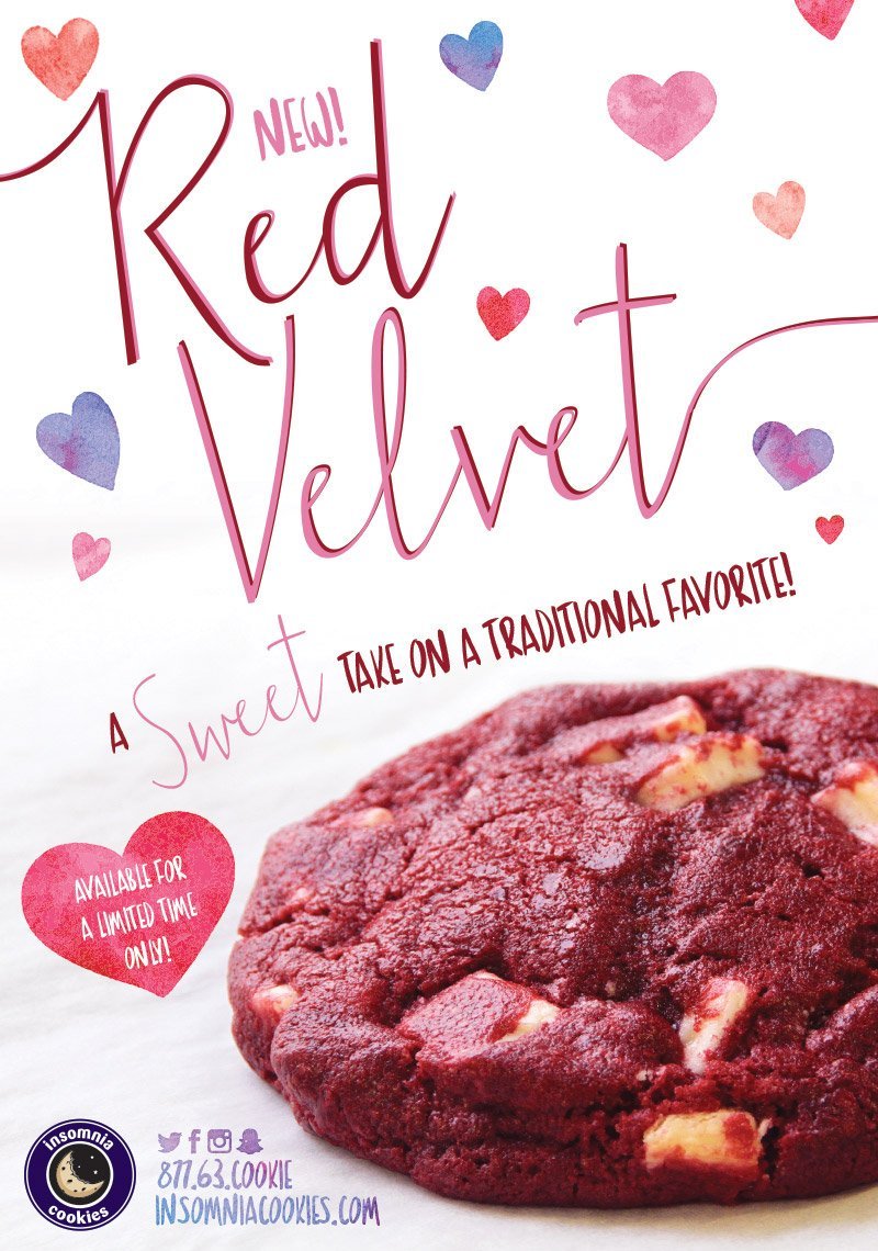 Insomnia Cookies On Twitter   Our New Red Velvet Cookie Arrives In