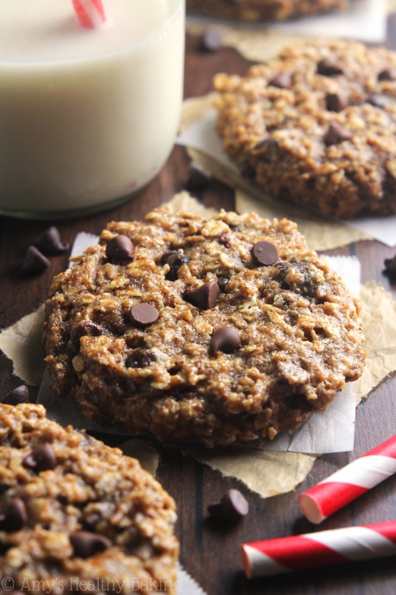 Chocolate Chip Almond Butter Oatmeal Cookies