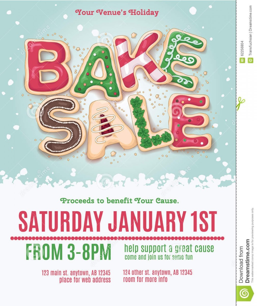 Christmas Bake Sale Flyer Stock Vector  Illustration Of Food