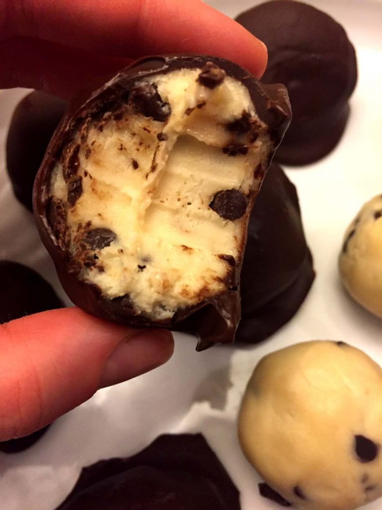 Chocolate Chip Cookie Dough Truffles With No