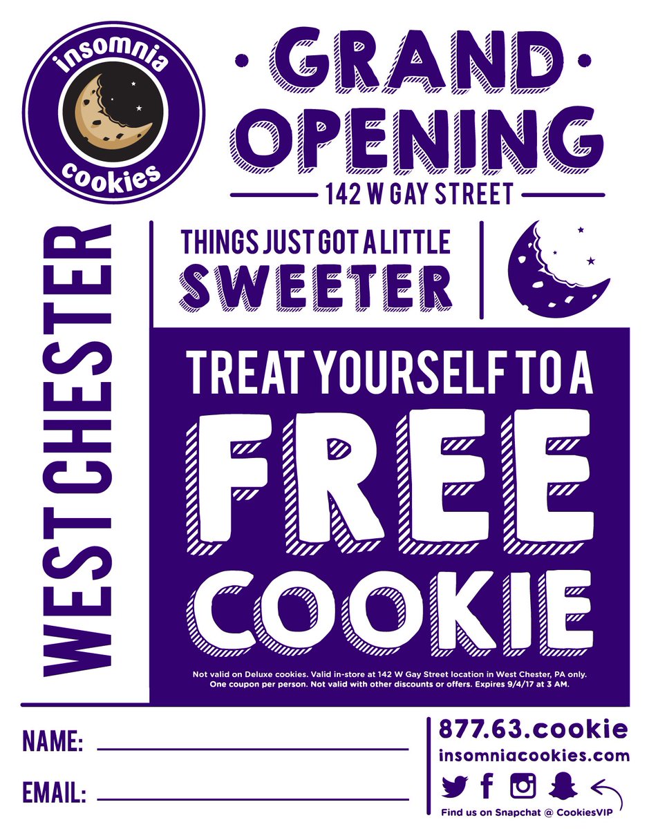 Insomnia Cookies On Twitter   The Wait Is Over West Chester! Come