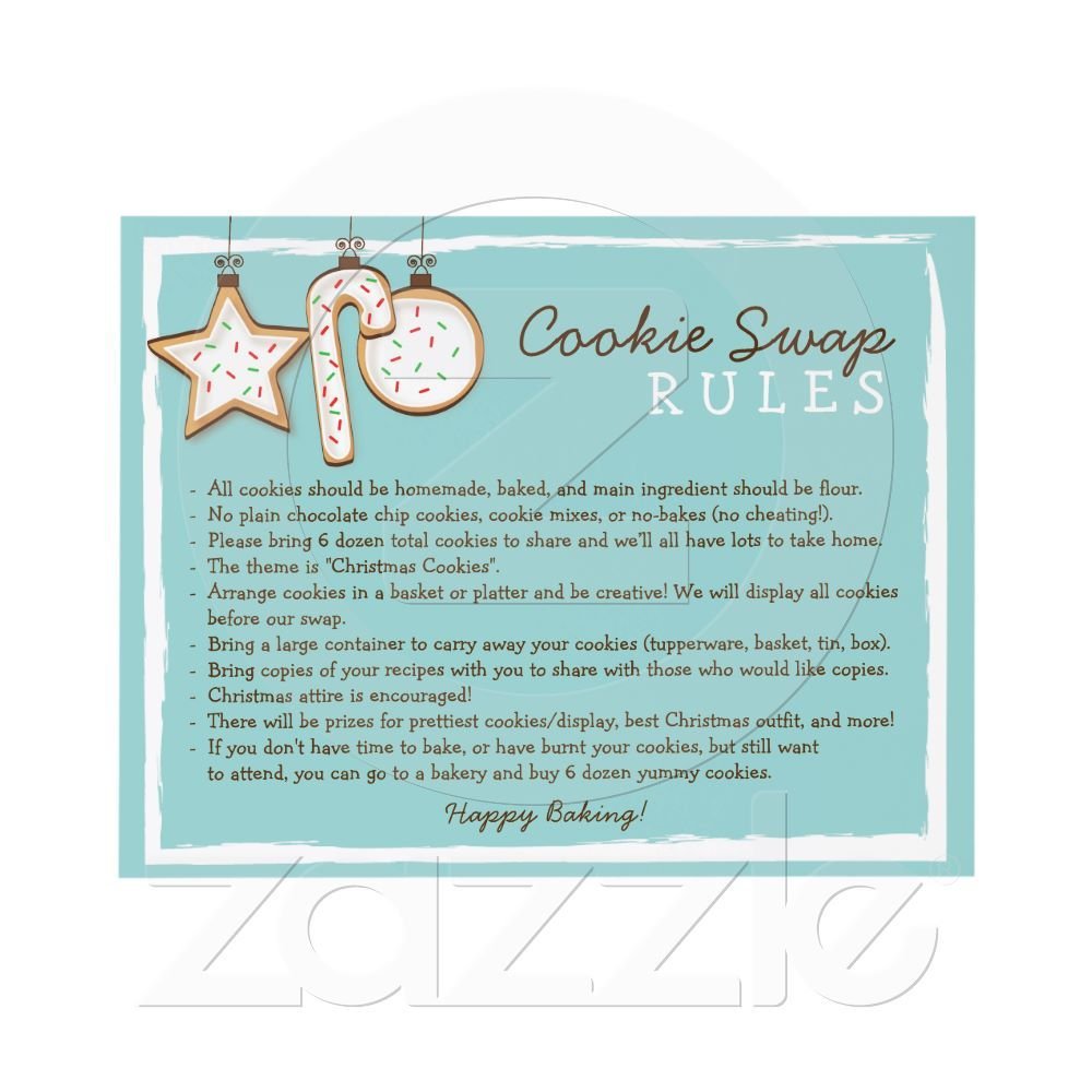 Cookie Swap Instruction Card