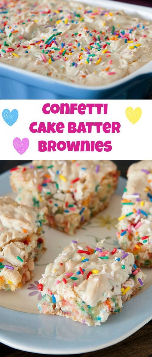 Confetti Cake Batter Brownies