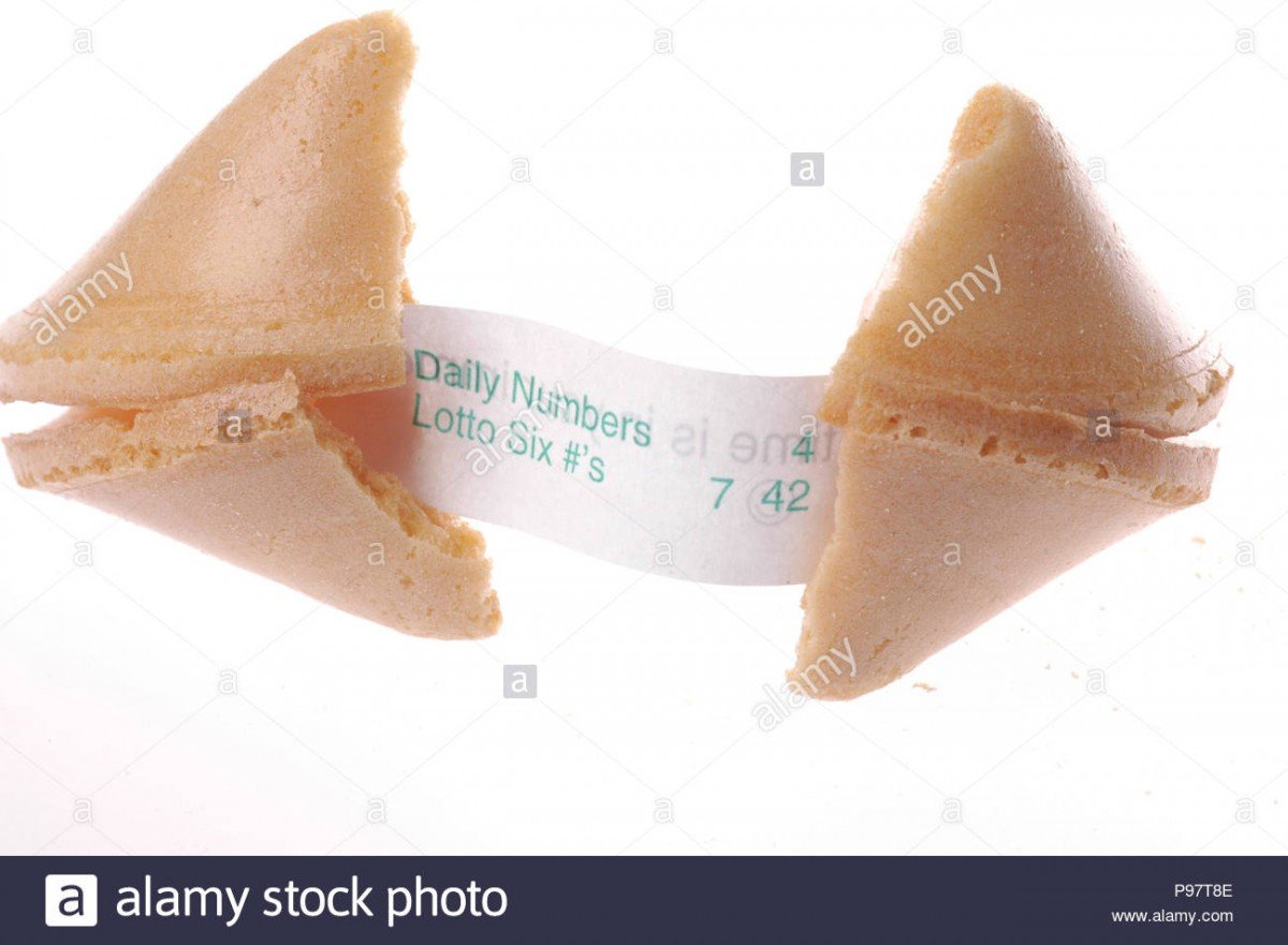 Fortune Cookie Showing Lucky Lotto Numbers Stock Photo  212229038