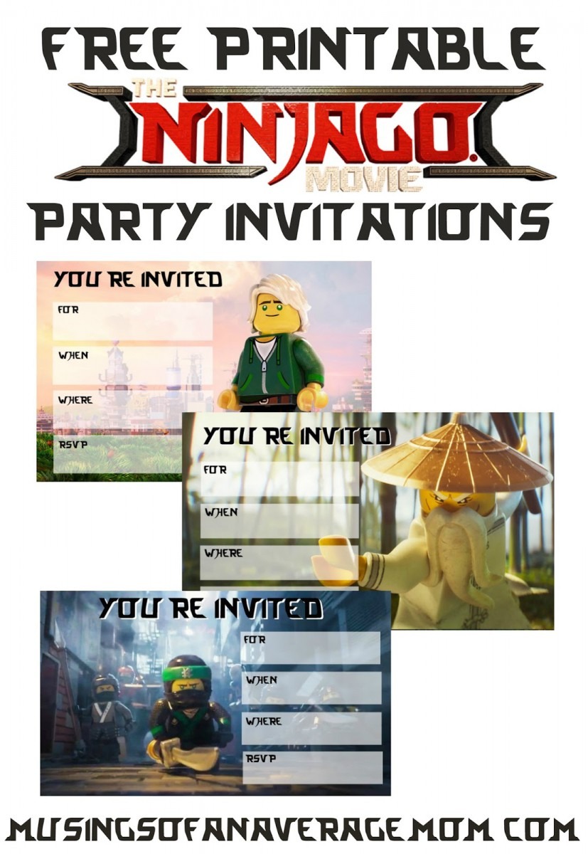 Musings Of An Average Mom  Ninjago Movie 2017 Invitations