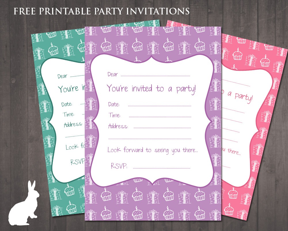 3 Free Printable Party Invitations â Cake And Presents!