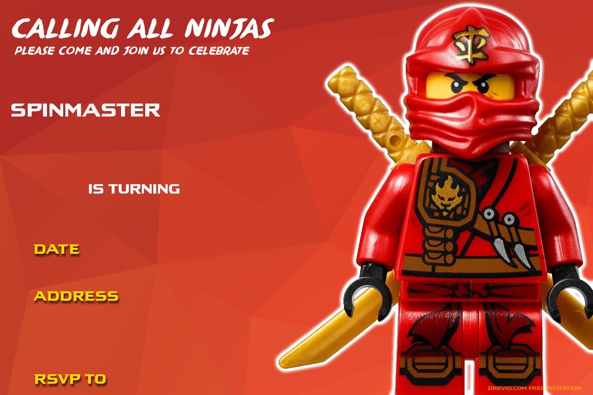 Free Printable Lego Good Ninjago Party Invitations