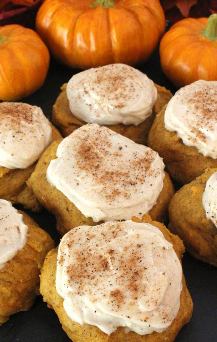 Pumpkin Spice Cookies With Cinnamon Cream Cheese Frosting