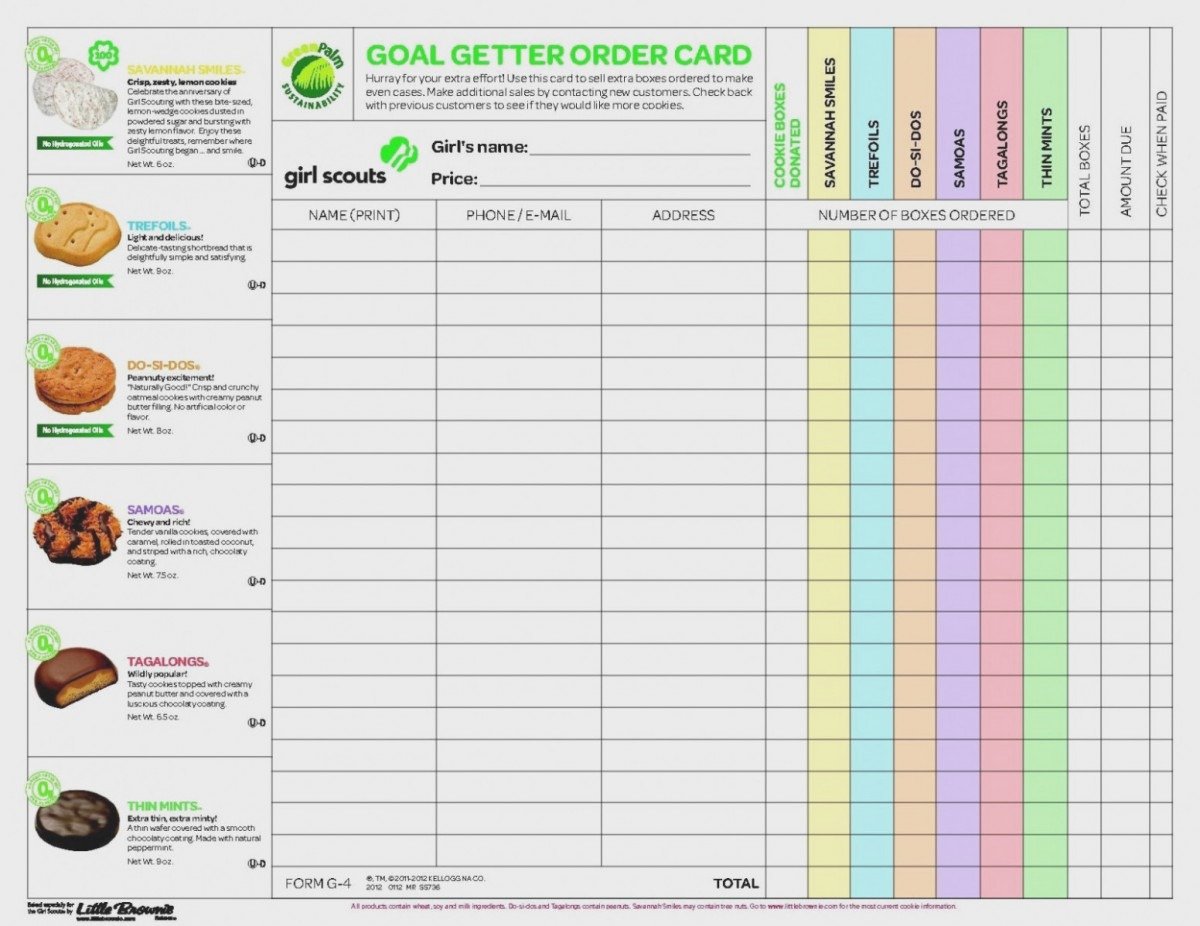 How To Leave Girl Scout Cookie Order Form