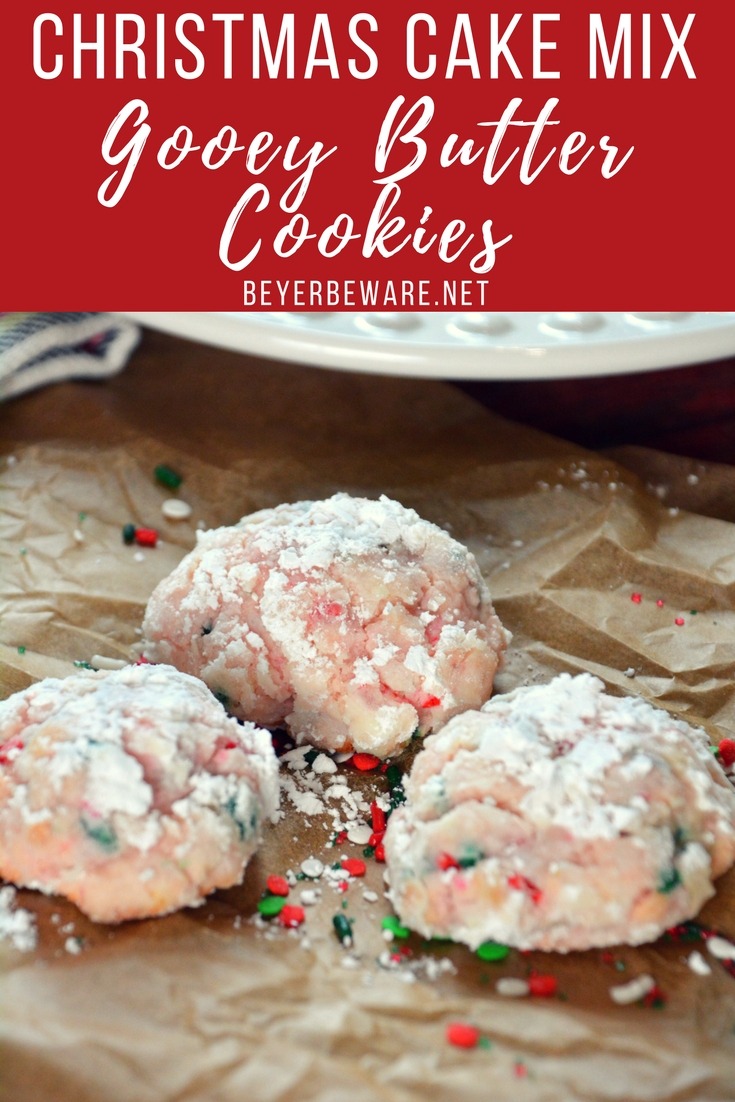 Christmas Cake Mix Gooey Butter Cookies
