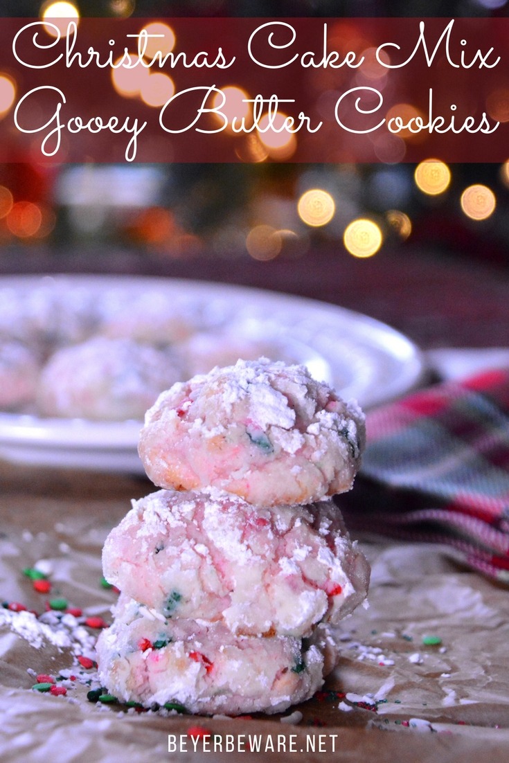 Christmas Cake Mix Gooey Butter Cookies