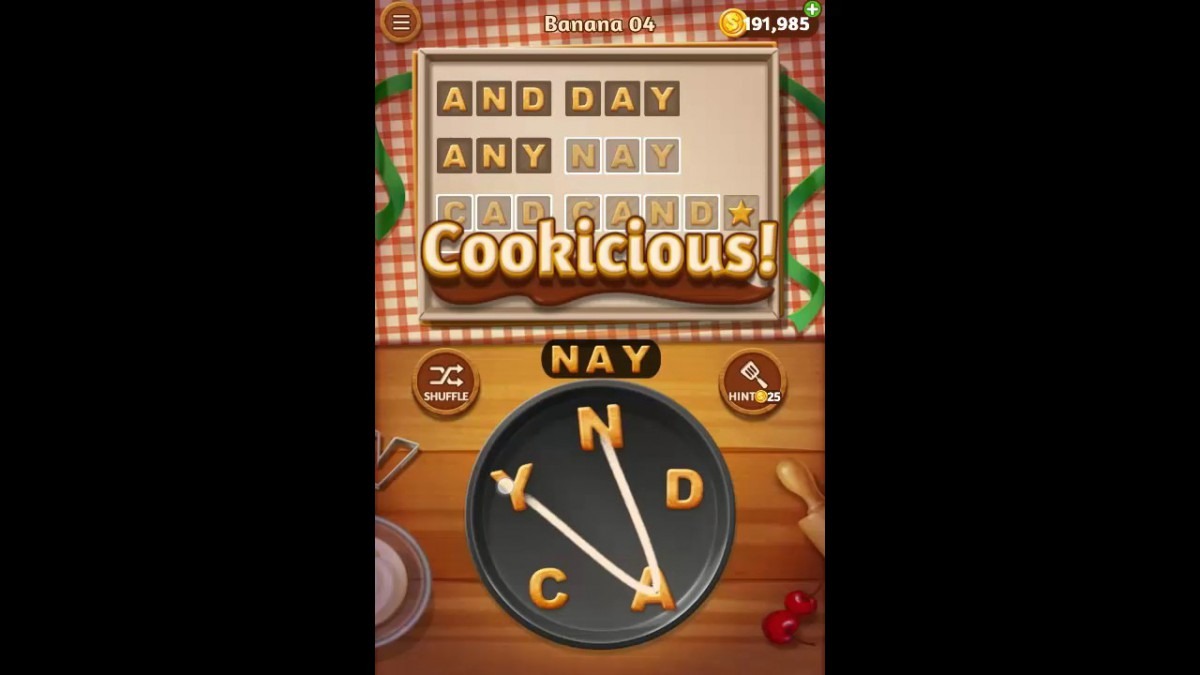 Word Cookies Banana Pack Level 4 Answers