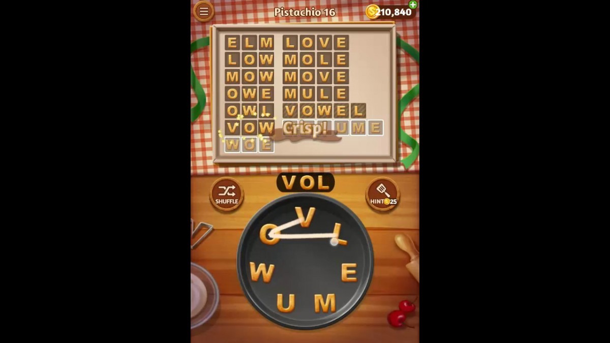 Word Cookies Pistachio Pack Level 16 Answers